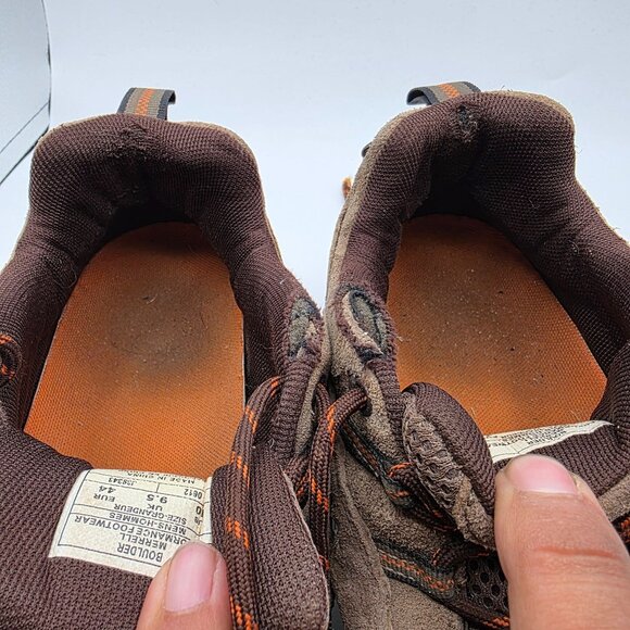 Merrell Boulder Mens Size 10 Brown Shoes Vibram Soles Camping Hiking Trails - Picture 9 of 13